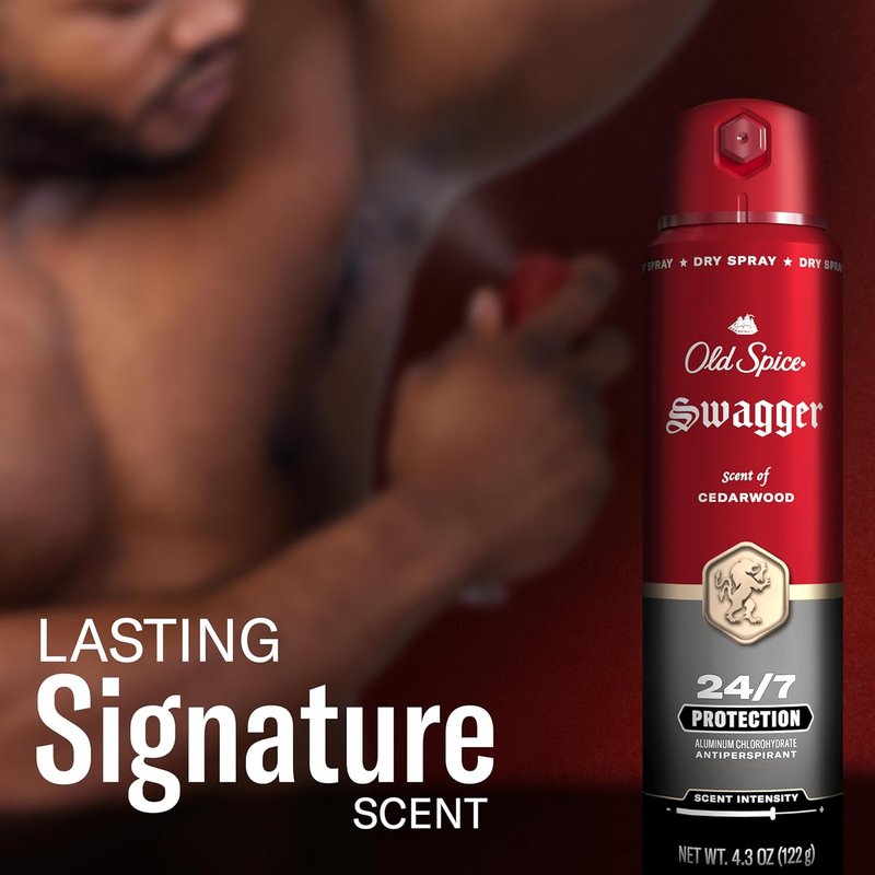 Old Spice Antiperspirant Deodorant Spray for Men - 24/7 Sweat & Odor Protection | Fresh Cedarwood Scent, 4.3 oz (Pack of 2)
