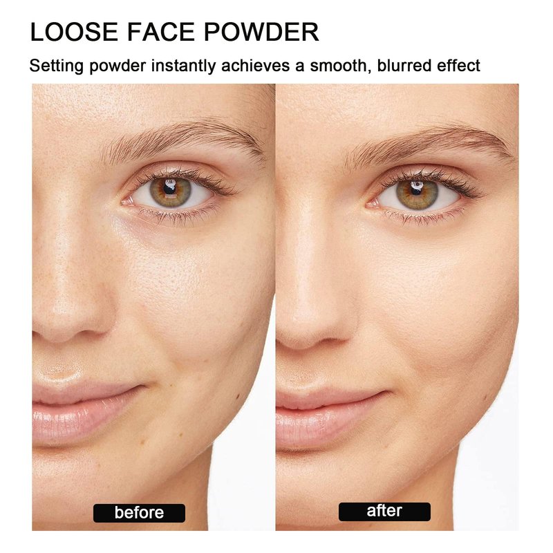 Mineral Loose Powder Foundation SPF 35,Sunscreen Face Setting Powder Makeup,Buildable Coverage,Lightweight Blurring Oil Control Natural Matte Finish for Face & Scalp(#01 Fair Light)