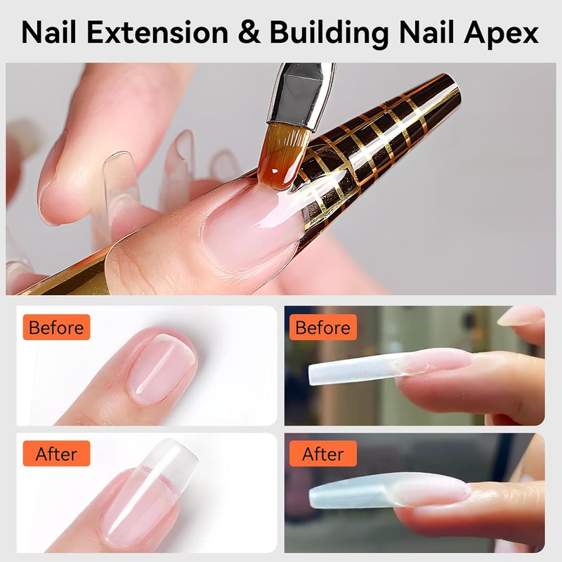 Makartt Clear Gel Builder - Strong Self-Levelling Nail Extension for Broken Nails Repair | 1.06 oz