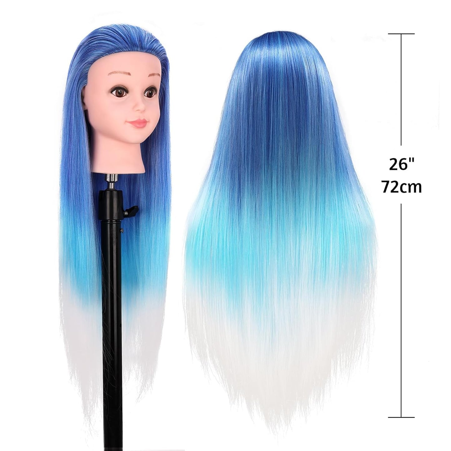 TopDirect 29" Hair Mannequin Head - Synthetic Hair Doll for Cosmetology Styling & Braiding Practice