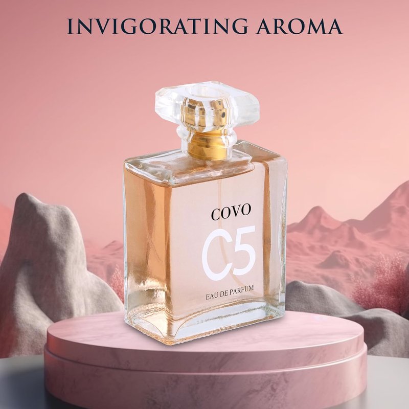 Covo C5 Eau De Parfum for Women | Delicate Floral Jasmine & May Rose Scents - 3.3 fl oz