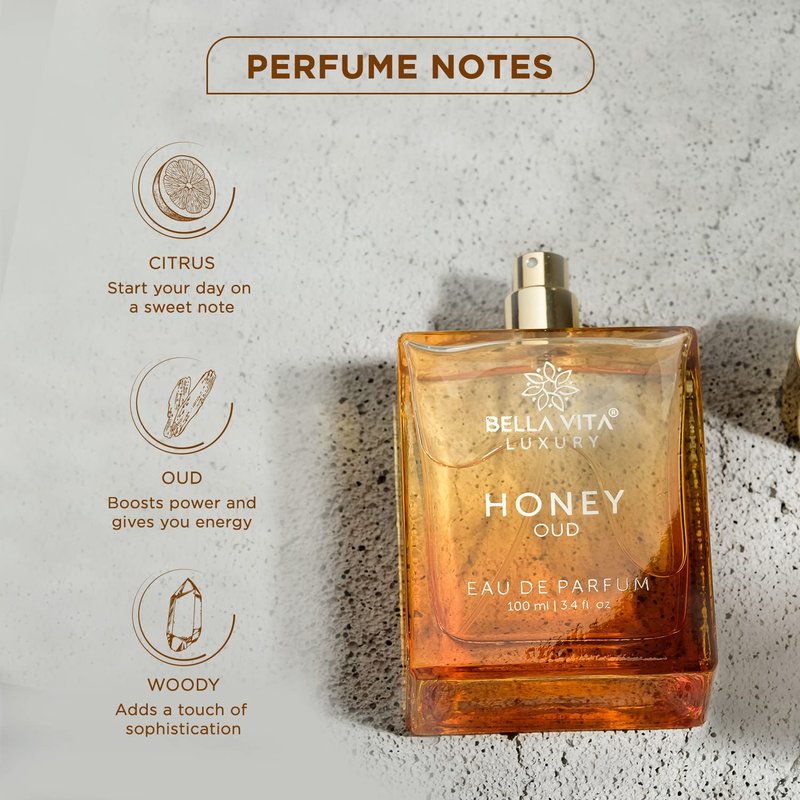 BellaVita Luxury Perfume Duo - Honey Oud & White Oud Eau de Parfum (3.4 fl. oz. Each) | Long-Lasting, Vegan & Cruelty-Free Fragrances
