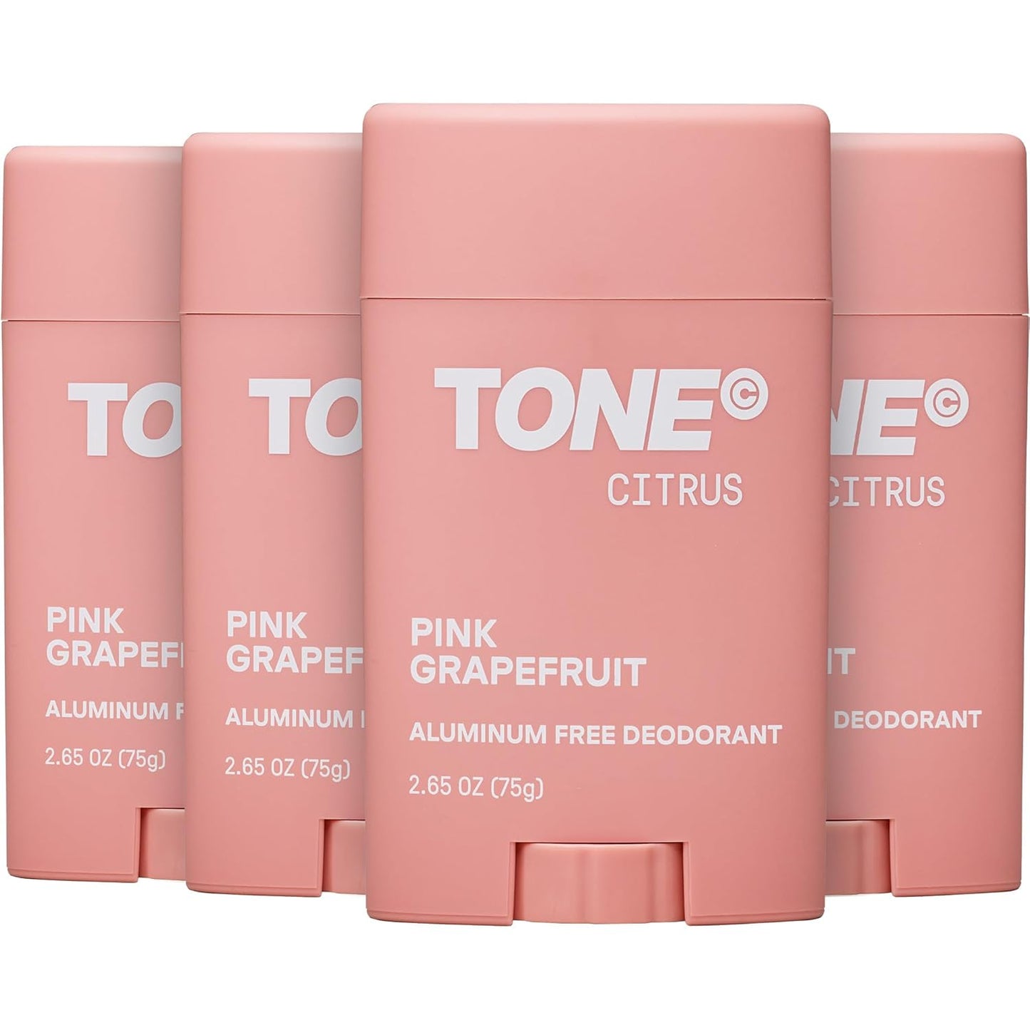 TONE Aluminum-Free Deodorant for Men & Women - Citrus Scent, 48-Hour Odor Protection | 2.65 oz (4 Pack)