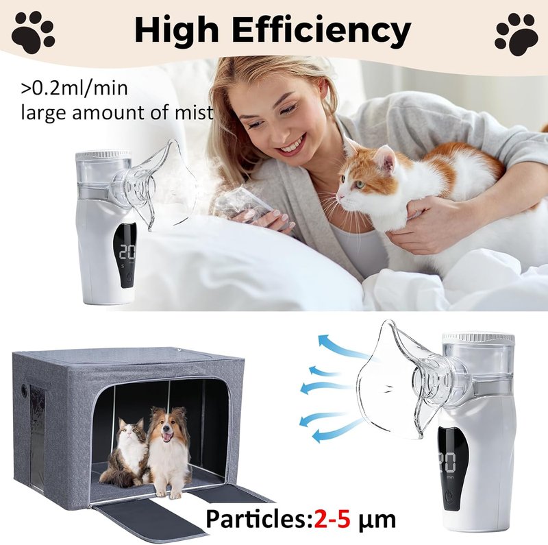 Portable Pet Humidifier Mask for Cats - Low Noise, USB Powered