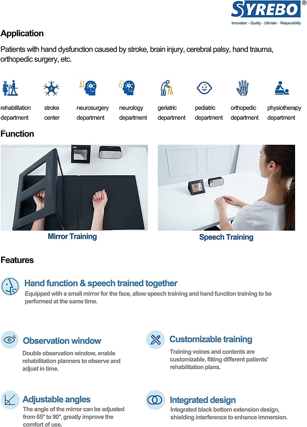 Smart Mirror Therapy Box - Professional Device for Hand & Speech Recovery | Stroke Rehab & Pain Relief