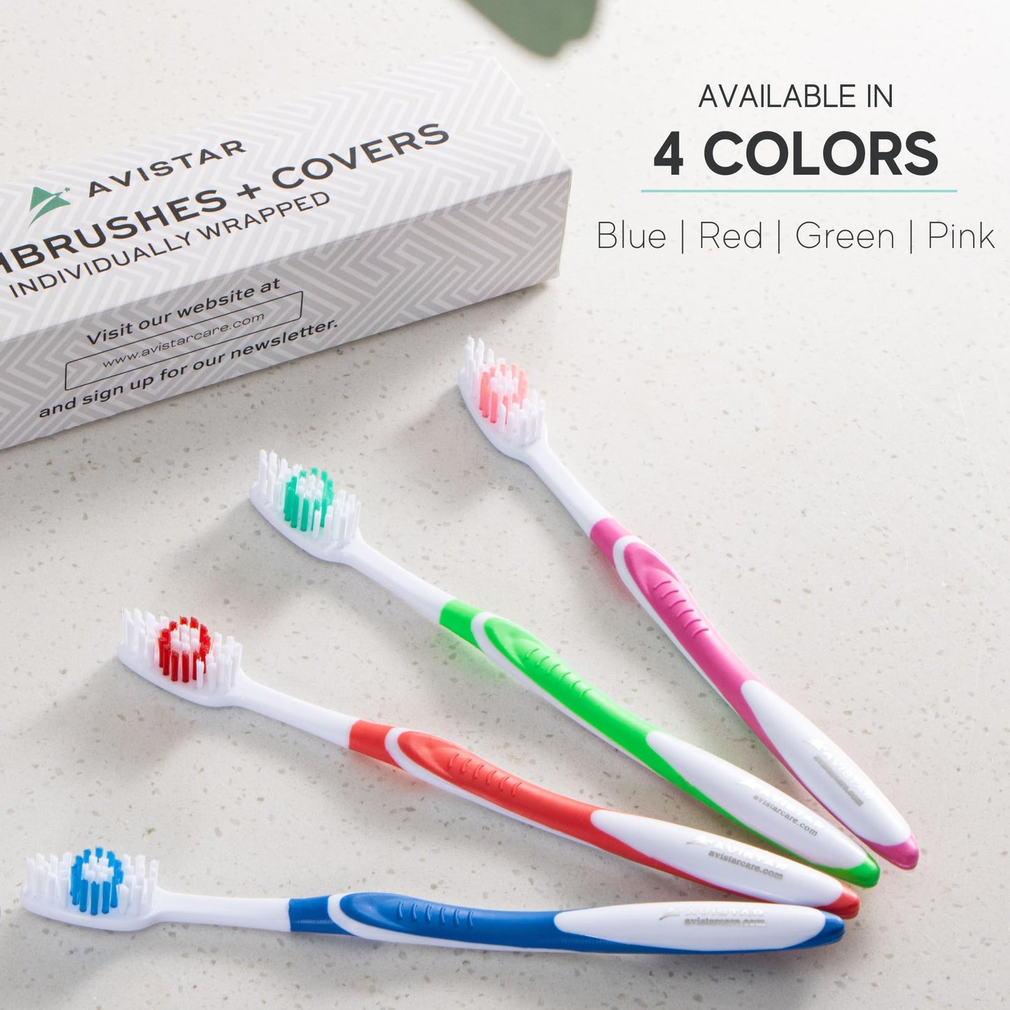 120 Pack Bulk Toothbrushes w/Cover Caps, Individually Wrapped Disposable Travel Toothbrush, Value Size, Long Lasting 3+ Months, Med-Soft Manual Teeth Brush Bristles, 4 Colors (Red Green Blue Pink)