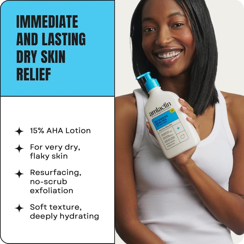 AmLactin Intensive Healing Body Lotion - 15% Lactic Acid AHA Moisturizer for Extremely Dry Skin | 14.1 oz