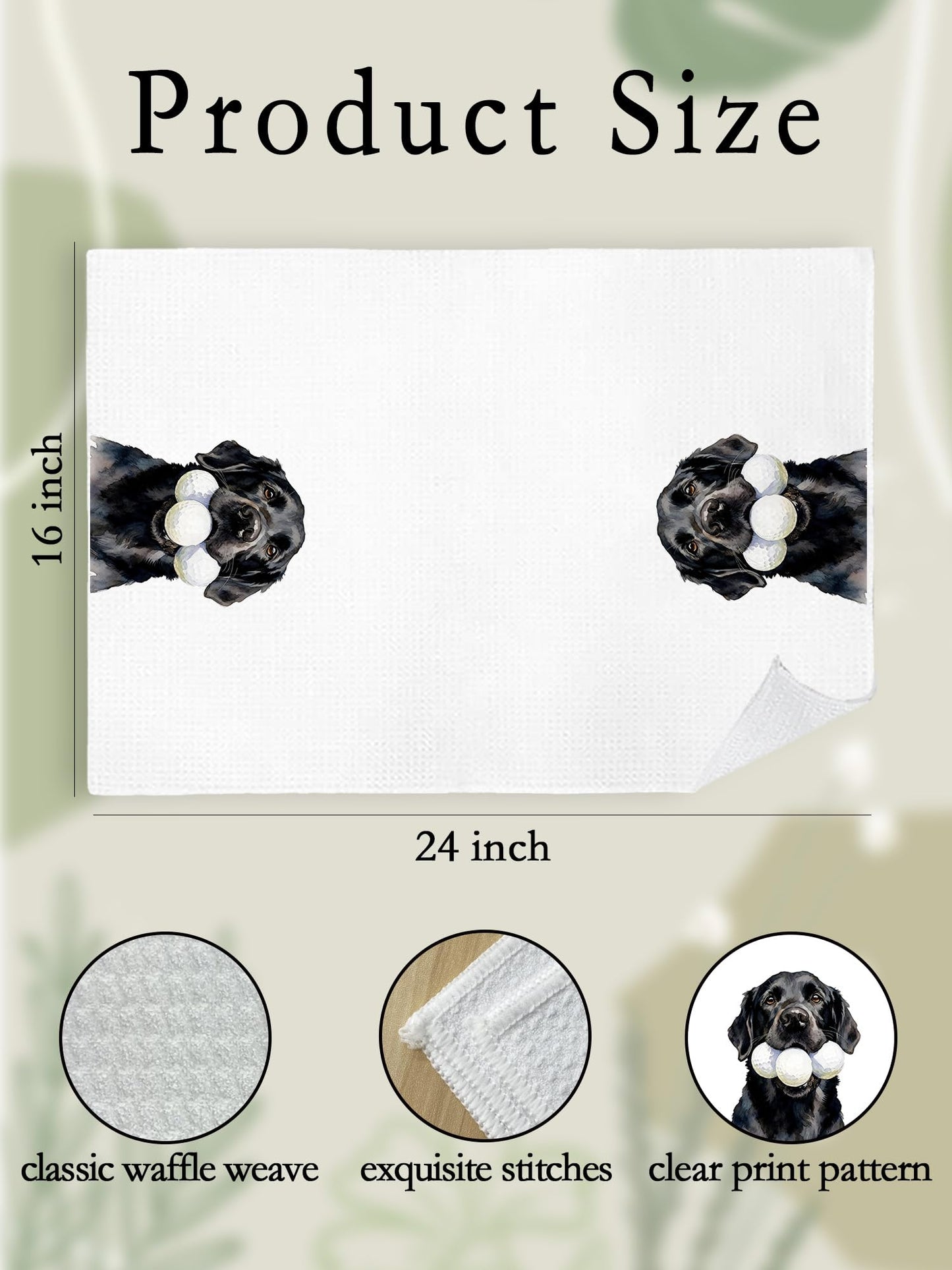 BitKan Funny Golf Black Labrador Retriever Kitchen Towels, Black Lab Gifts Hand Towels for Bathroom Kitchen, Gifts for Golfers Dog Lovers Decorative Dish Tea Towel Dishcloth, 16x24 Inch-626