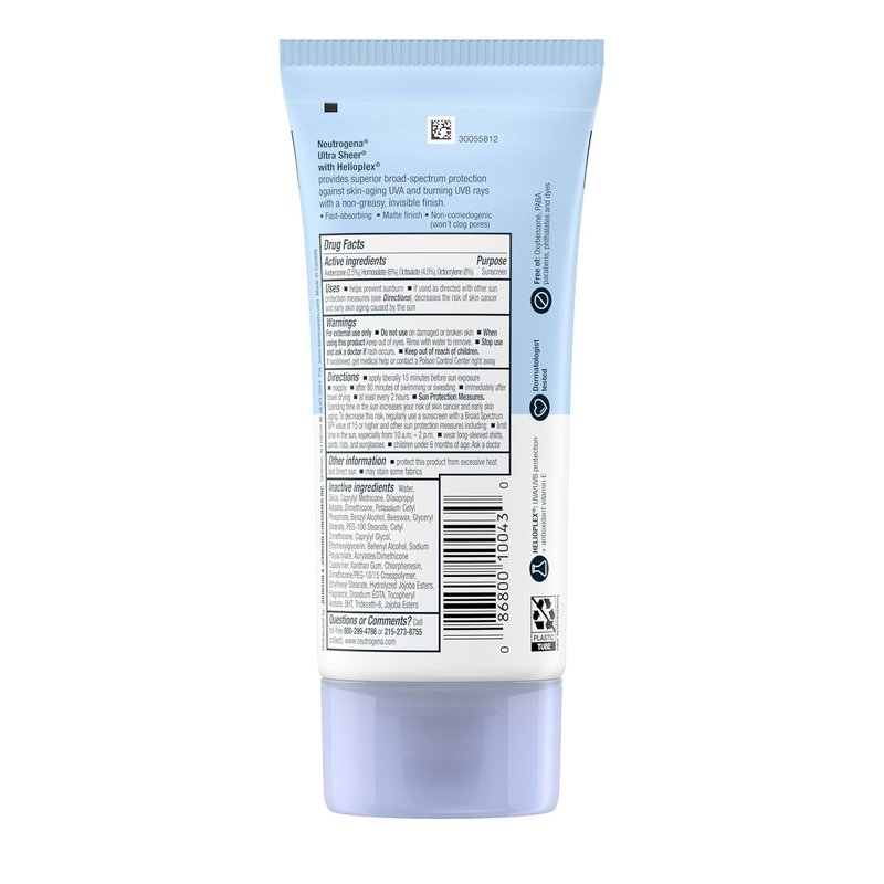 Neutrogena Ultra Sheer Sunscreen SPF 30 - Lightweight, Non-Greasy, Water Resistant | 3-Pack, 3 fl oz Each
