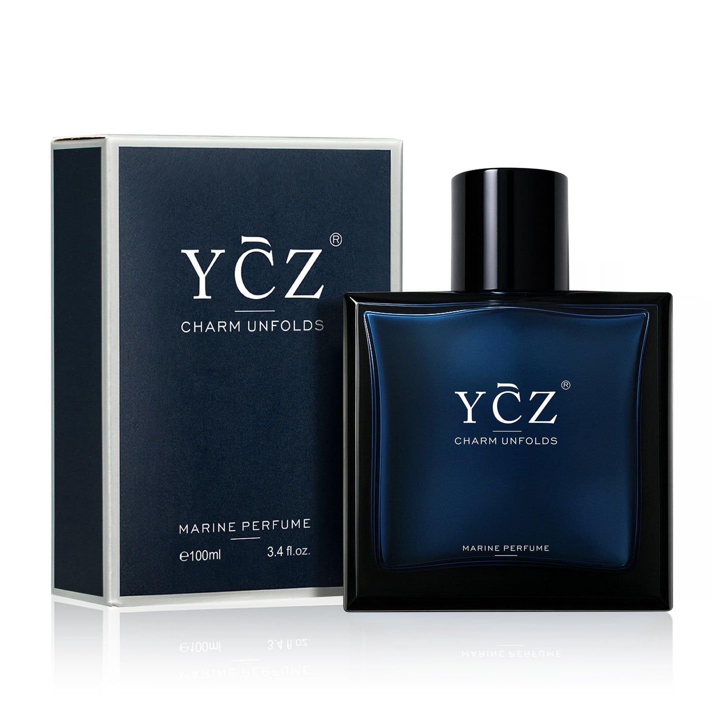 Ycz Charm Unfolds Marine Perfume for Men, 3.4 oz. Long Lasting Eau De Parfum Cologne For Men, Oriental Woody Fragrance - Ideal Special Occasions, Making it the Ideal gentlemen’s Gift