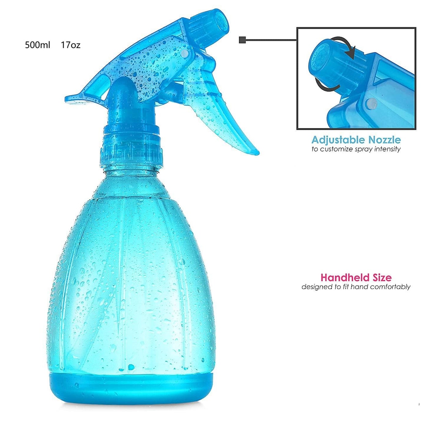 UrbAmerican Adjustable Spray Bottles for Cleaning Solutions - No Leak and Clo, Plants, Cleaning Solutions, BBQ. Plant Sprayer, Hair Mister, Squirt Bottles for Liquids - Food-Safe Pet, Vinegar