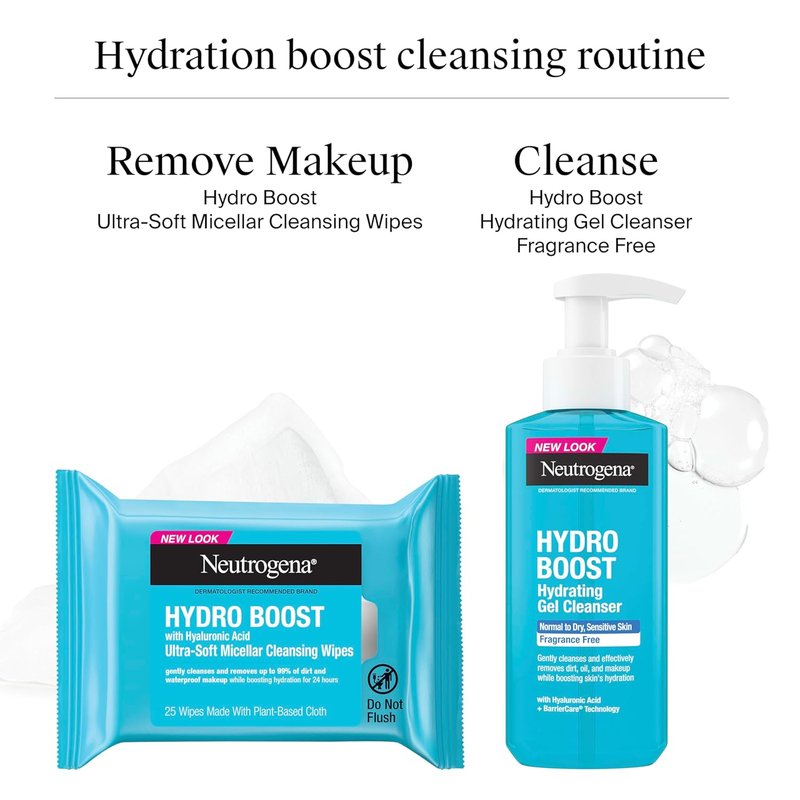 Neutrogena Hydro Boost Face Wash - Fragrance-Free Hydrating Gel Cleanser with Hyaluronic Acid | 7.8 fl. oz