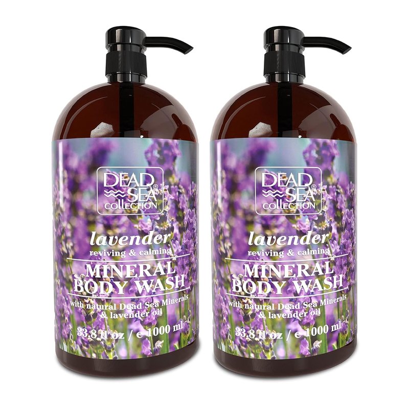 Dead Sea Collection Lavender Body Wash - Gentle Cleansing with Pure Dead Sea Minerals & Lavender Oil | Pack of 2 (67.6 fl. oz)