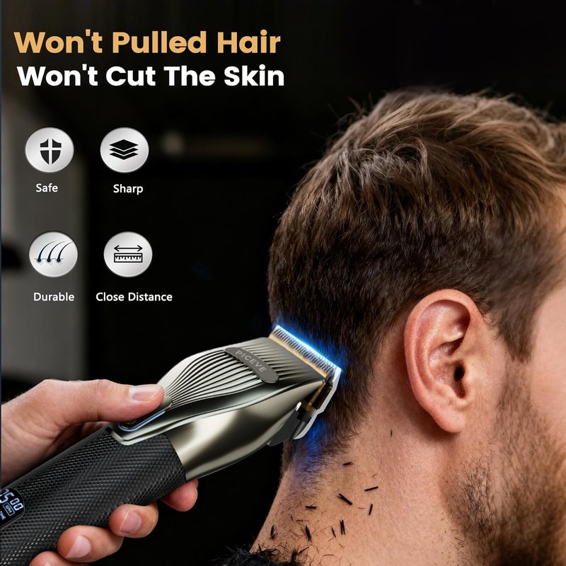 Skiennix Hair Clipper - Professional Electric Hair Cutting Set with 7500RPM Motor & LCD Display | Cordless Grooming Kit for Men