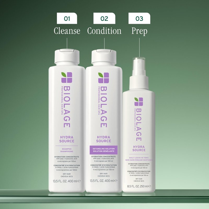 Biolage Hydra Source Detangling Solution - Conditions, Instantly Detangles & Controls Static, For Dry Hair, With Micro-Filtered Aloe Vera & Fermented Hyaluronic Acid, 13.5 Fl Oz, Packaging may vary