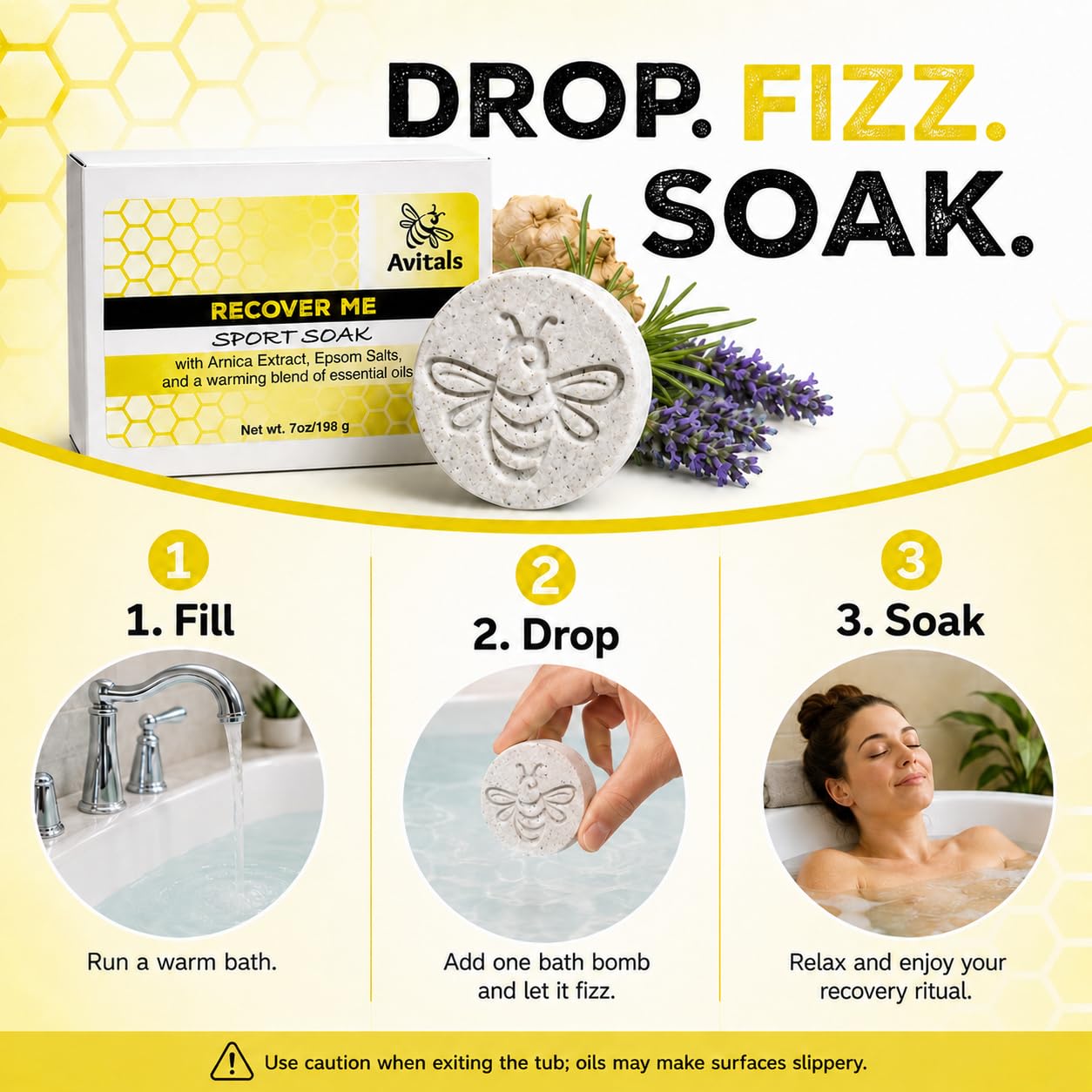 Muscle Recovery Bath Bombs – Arnica, Epsom Salt & Essential Oil Bath Soak for Sore Muscles, Post-Workout Relaxation, Handmade Natural Bath Bombs, 2 Pack