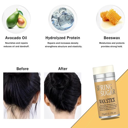 Hair Wax Stick Set for Flyaways Slick Back – Includes Wax Stick for Hair, Slick Back Hair Brush, Hair Finishing Stick – Hair Styling Products for Women, Taming Frizz & Creating Sleek Styles