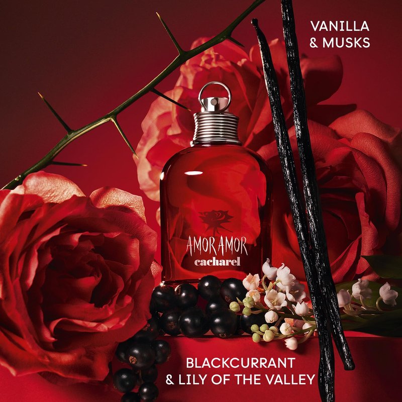 Amor Amor Eau de Toilette for Women - Fruity Vanilla & Blackcurrant Perfume | Sensual, Sweet Fragrance