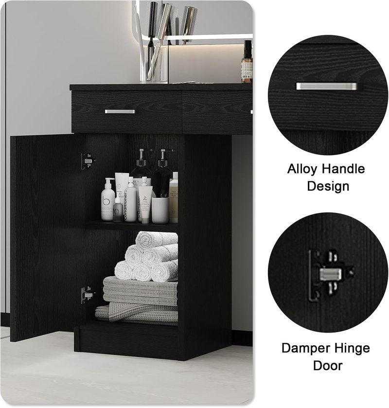 4ever2buy Salon Station - Black Wall-Mount Hair Stylist Organizer with 3 Dryer Holders | Ideal for Salons & Barbershops