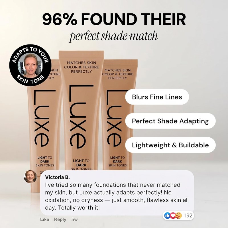 Luxe Changing Foundation for Medium Skin Tone with Essential Brush Set – Smooth, Buildable Coverage – Includes Professional Makeup Brush for Flawless Application