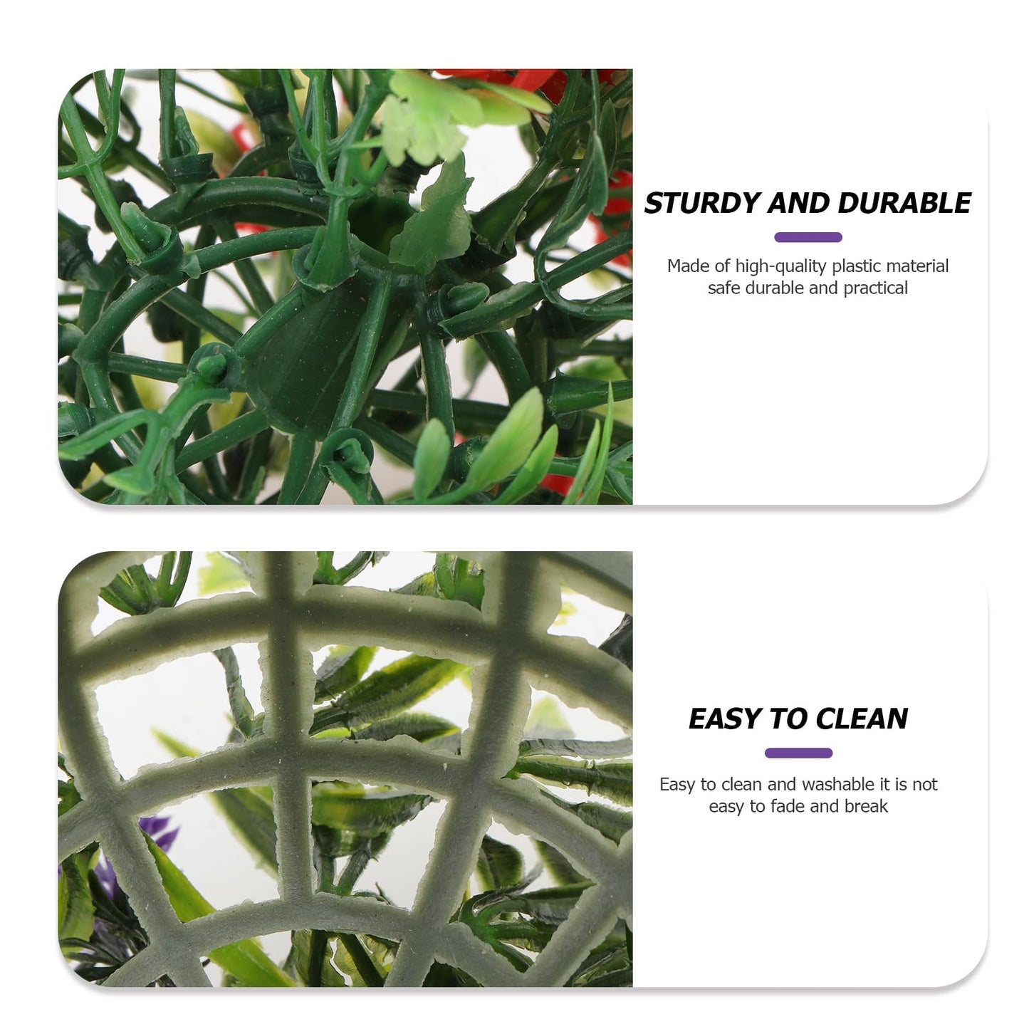 Hemoton 2Pcs Artificial Plants Flowers,Artificial Lavender Ball Rose Ball,Decorative Round Floral Balls,Hanging Balls Decoration,Artifical Lifelike Plants for Home Balcony Patio Garden Party
