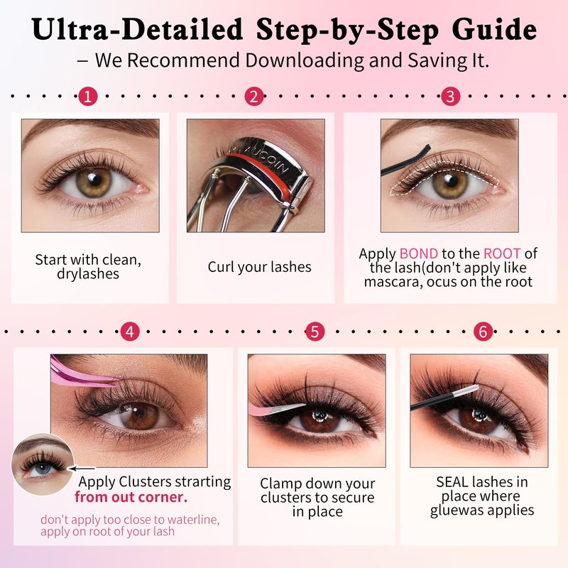 Manga Lash Clusters Kit-Eyelash Clusters.Wispy Lash Clusters Kit. Lash Clusters.Pro Lash. False Eyelashes & Adhesives. Diy Lash Extension Kit(Aesthetic‌ kit 120pcs)