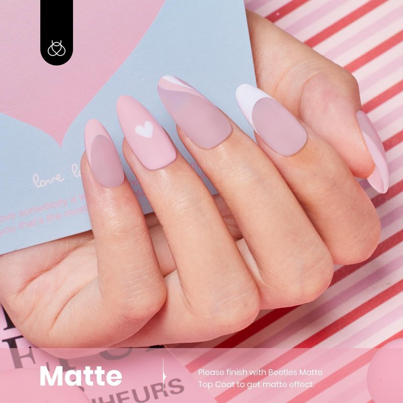 Beetles Pink Gel Polish - Fairy Floss 15ML/0.51Fl Oz, Pastel Light Pink Gel Nail Polish, Soak Off UV LED Lamp Nail Art, Long-Lasting Manicure Salon DIY Home Summer Nails