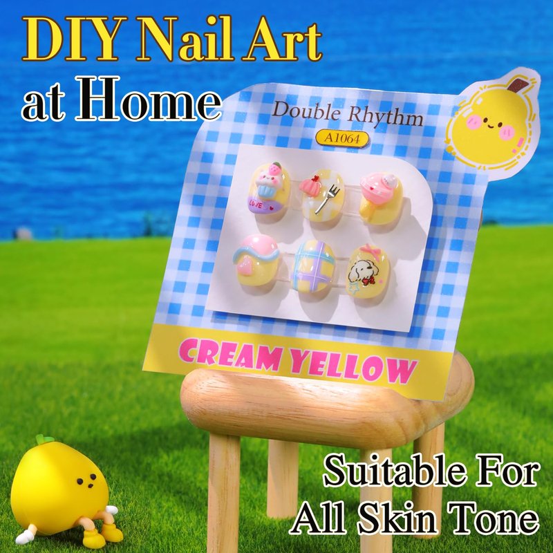 Gel Nail Polish - Double Rhythm 0.5 Oz Translucent Light Milky Pastel | Cream Yellow A1064 for DIY Manicure