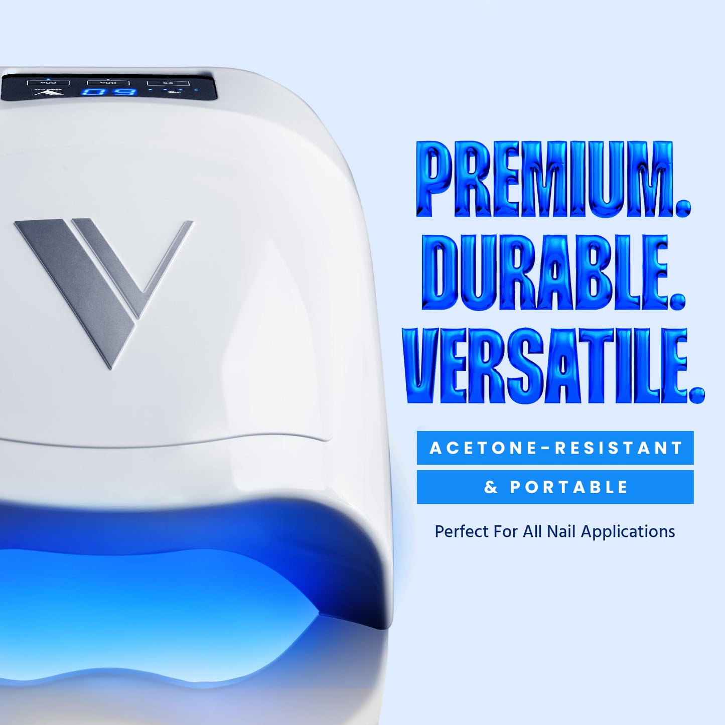 V Beauty Pure Cordless UV Nail Lamp (White) - 36W Portable UV Light for Gel Nails with Multiple Timer Settings - LED Curing Light Nail Polish Dryer for Professional Nail Art, Salon & Home DIY