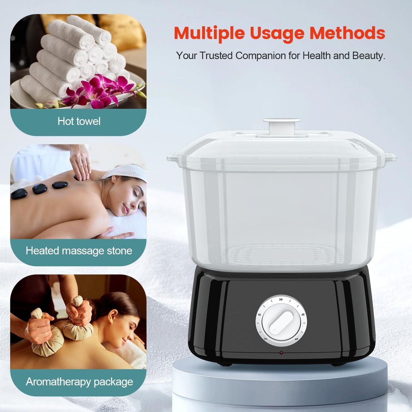 Towel Warmer - Rapid Heating Towel Steamer for Facials | Holds 12 Mini Towels - Portable for Spa & Bathroom