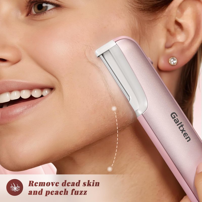 Dermaplane Razor for Women Face Beauty Eyebrow Razor, Sonic Dermaplaning Tool for Exfoliation & Peach Fuzz Facial Hair Removal