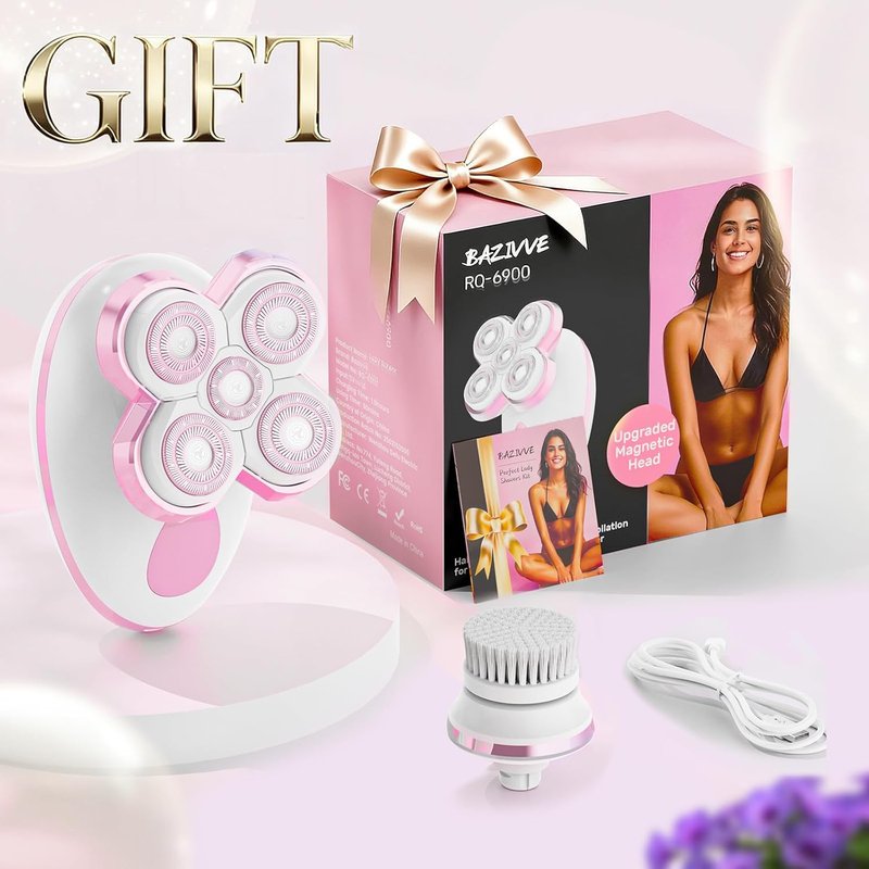 Electric Razors for Women - Cordless Painless Hair Remover for Legs, Bikini & Face | Waterproof & Detachable Cherry Trimmer