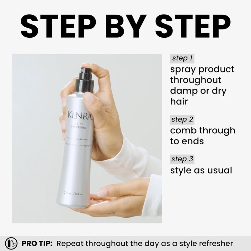 Kenra Professional Leave-In Conditioner - Hydrates, Detangles & Adds Shine | Tames Frizz | 8 fl. Oz