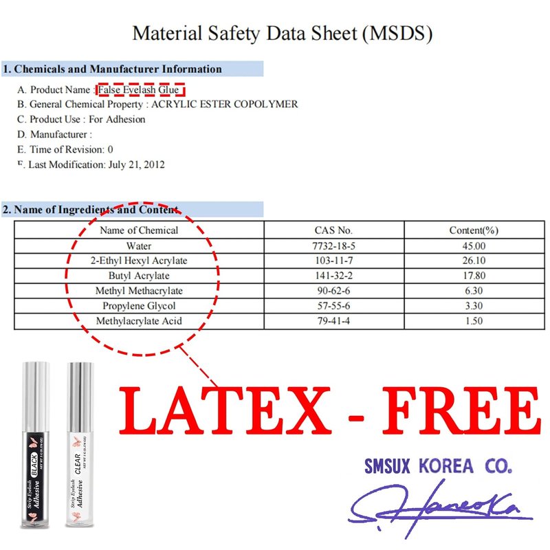 Black Eyelash Glue - Strong Hold Waterproof Lash Adhesive | Latex-Free, Safe for Sensitive Eyes - 0.18 oz (Black)