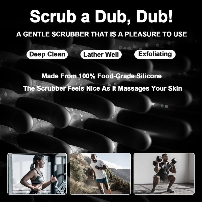 COLGEIFY, Shower Bath Brush, Large Size of Soft Bristles for Men & Women After Gym, Exfoliating and Deep Clean, Back Suction Cup Easy to Store and Dry (Black)