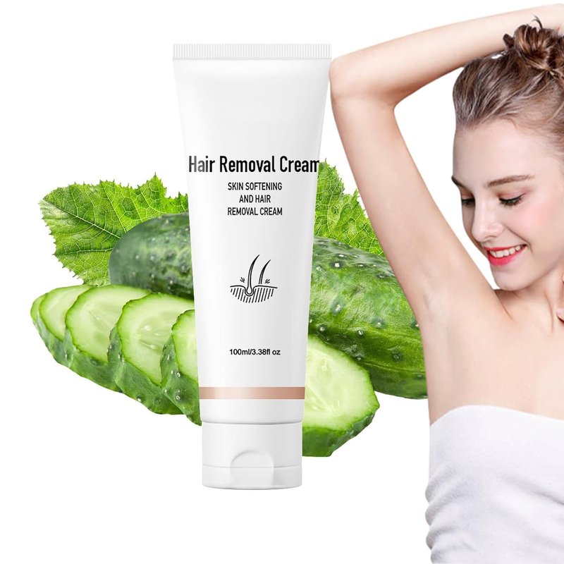 Gentle Hair Removal Cream for Women - Aromatic Skin Softening Formula | Ideal for Legs, Arms, Chest & Bikini Line (Cucumber)
