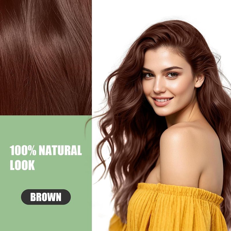 Brown Hair Dye Shampoo - 3-In-1 Natural Color Treatment for Gray Hair | Ammonia & Paraben Free
