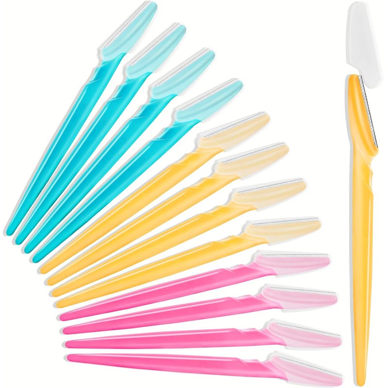 Eyebrow Razor - Multipurpose Face Shaver for Women & Men | 12 Pcs with Protective Cover