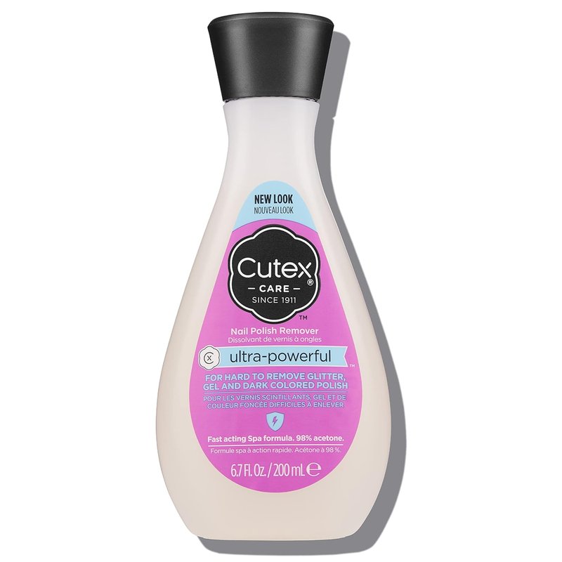 Cutex Gel Nail Polish Remover - Ultra-Powerful Formula for Glitter & Dark Colors | 6.76 Fl Oz, Paraben-Free
