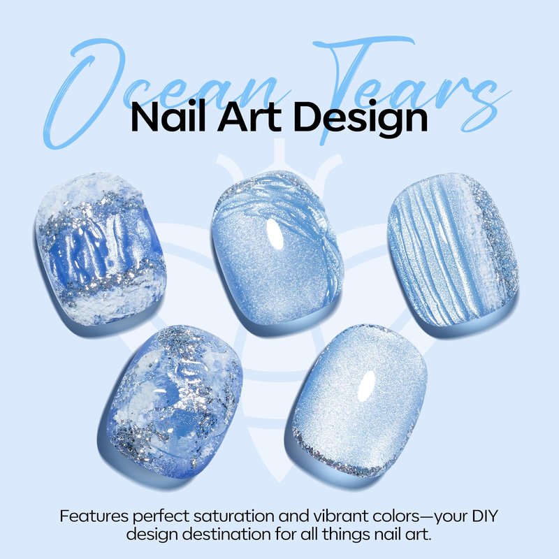 modelones Cat Eye Gel Nail Polish Set, 6 Colors Light Baby Blue Green 9D Cat Eye Glitter Gel Polish with Magnetic Stick Soak Off LED Manicure DIY Salon Gift Starter Kit