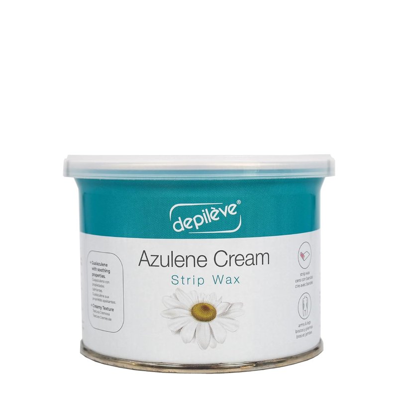 Depileve Strip Wax for Hair Removal - Rosin Wax - Azulene Cream - Gentle and Calming Formula for Sensitive Skin of Underarms, Upper Lip, Bikini Line, and Sensitive Areas - 14 oz.
