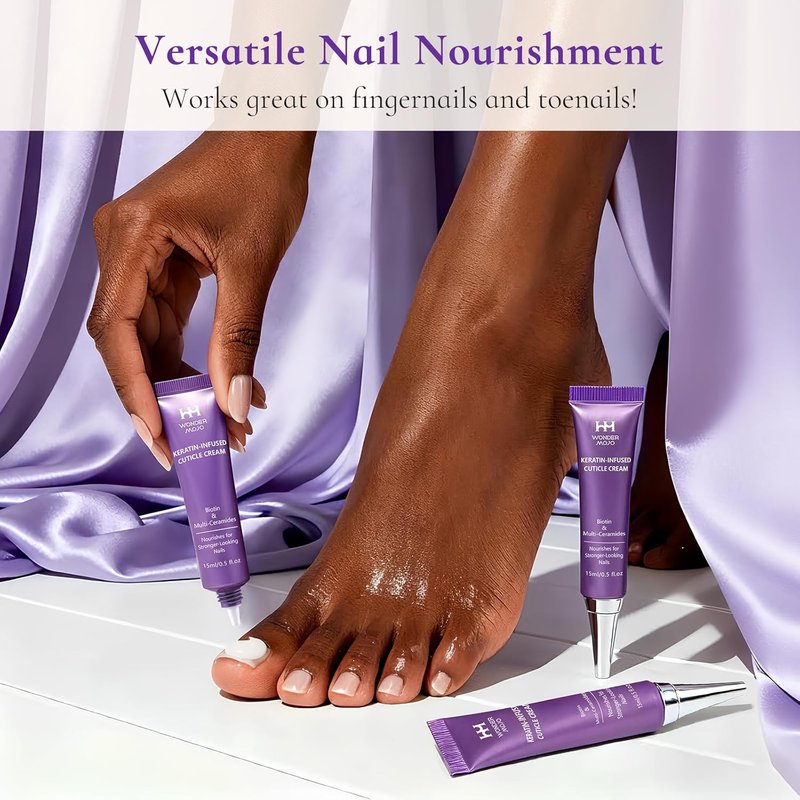 Nail & Cuticle Cream with Keratin, Biotin & Ceramides – Non-Greasy Deep Hydration, Strengthens Nails & Softens Cuticles, 15ml(Pack of 1)