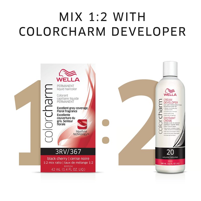 COLORCHARM Permanent Liquid Hair Color | 3A Dark Ash Brown | Up to 100% Gray Coverage | 1.42 Fl Oz