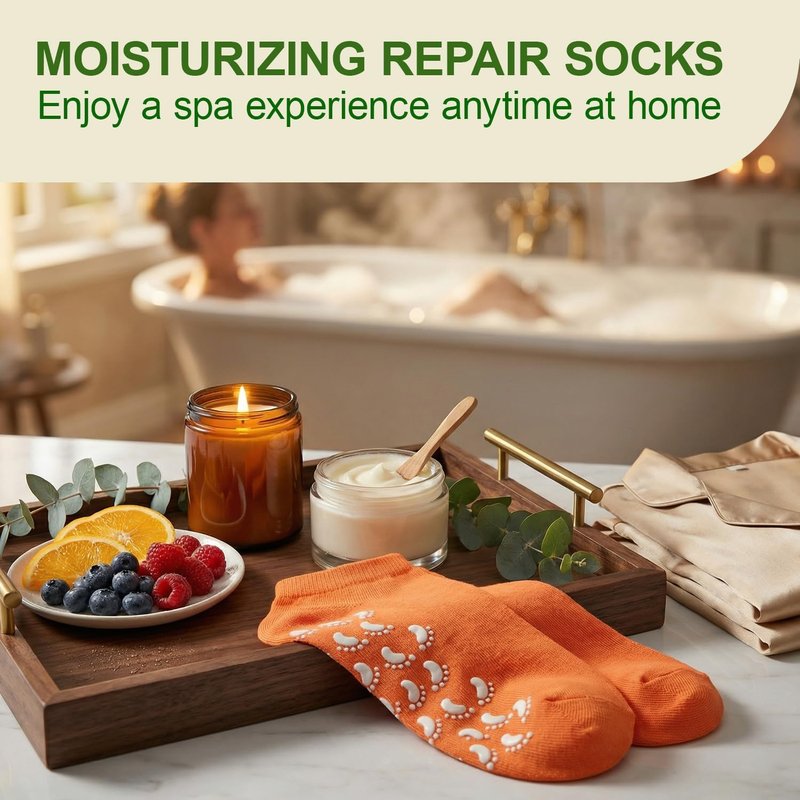 Aloe Vera Gel Socks - Deep Hydrating Moisturizing Foot Care | Fits Women 6-10 / Men 5-9