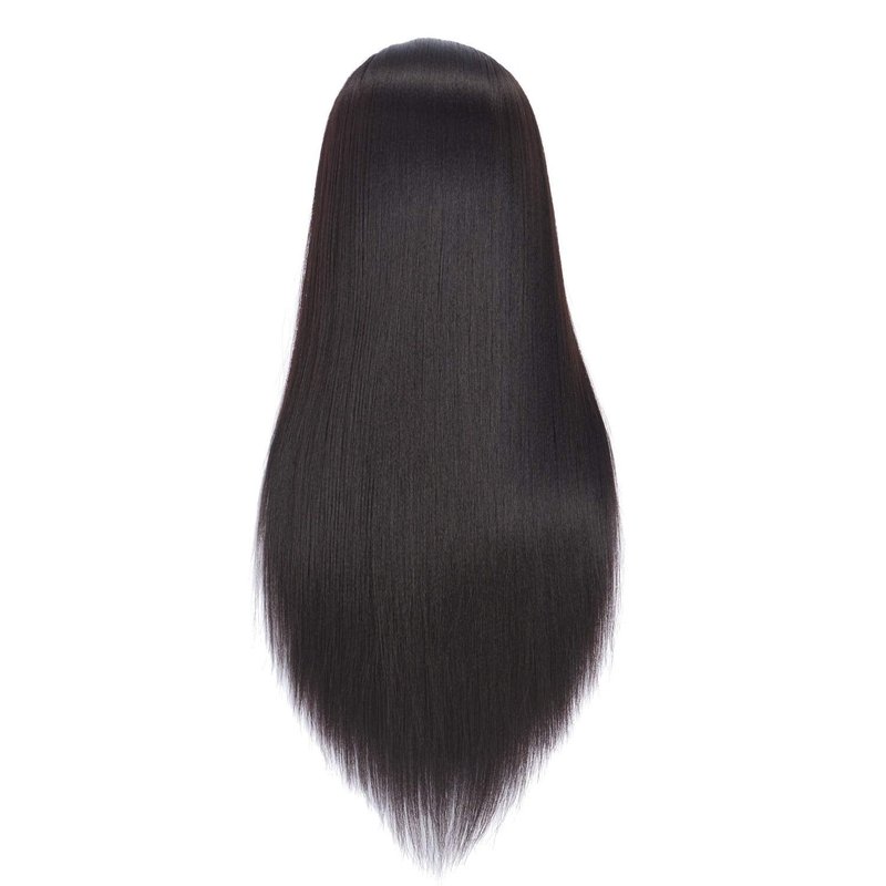 Hairingrid 26"-28" Mannequin Head Hair Styling Training Head Manikin Cosmetology Doll Head Synthetic Fiber Hair and Free Clamp Holder (R71919BY0220) Yaki-Black-