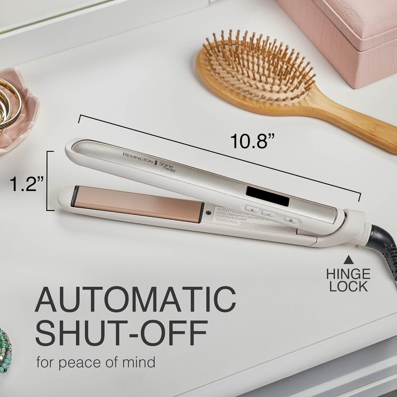 Remington Shine Therapy Hair Straightener - 1 Inch Ceramic Flat Iron with Argan Oil & Keratin for Smooth, Frizz-Free Hair