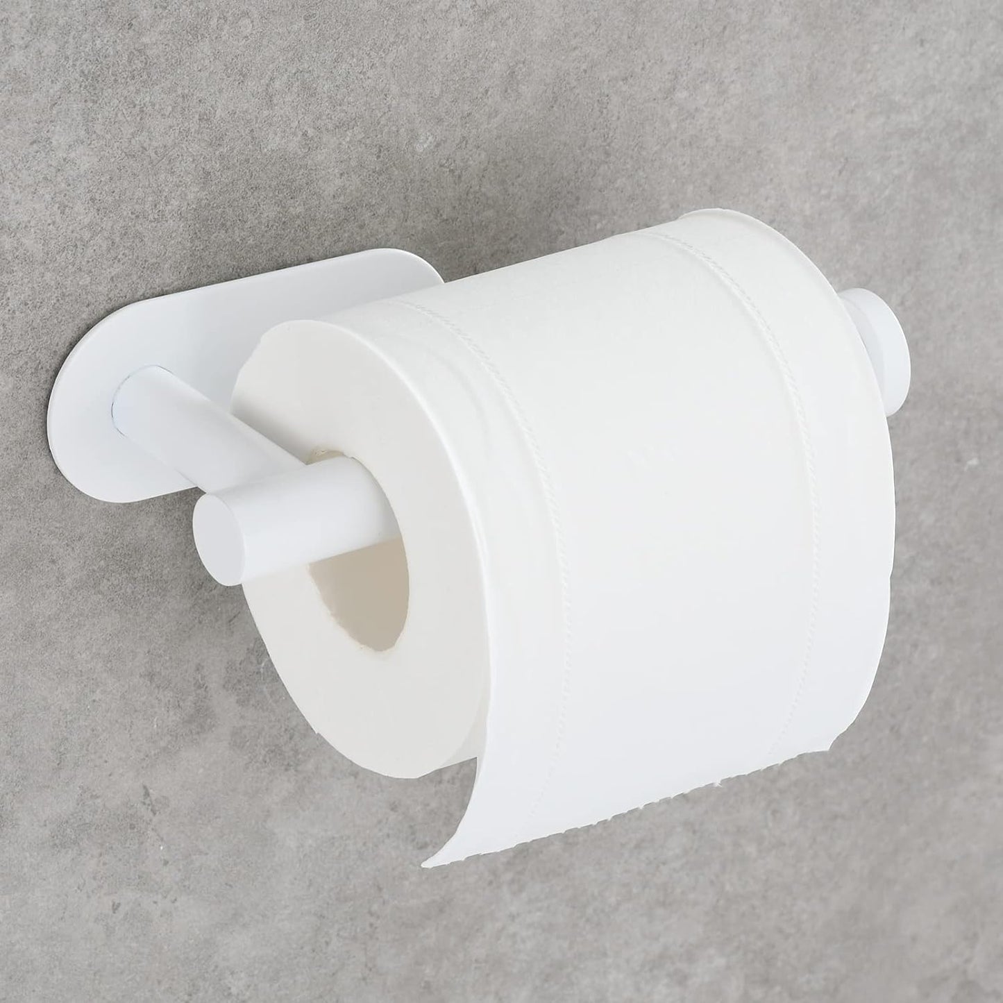 YUET Toilet Roll Holder Wall Mounted, 3M self Adhesive Toilet Roll Holder SUS 304 Stainless Steel Toilet Paper Holder No Drilling for Bathroom (White)