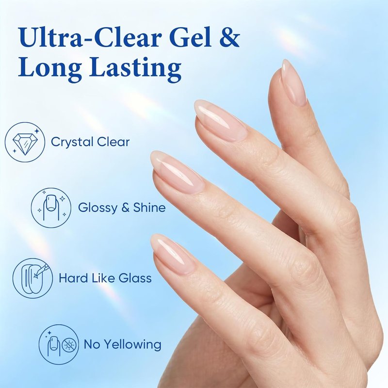 Gel Top Coat & Base Coat Set - 15ml Acid-Free, Hema & TPO Free | Clear, Shiny Finish for DIY Nail Art