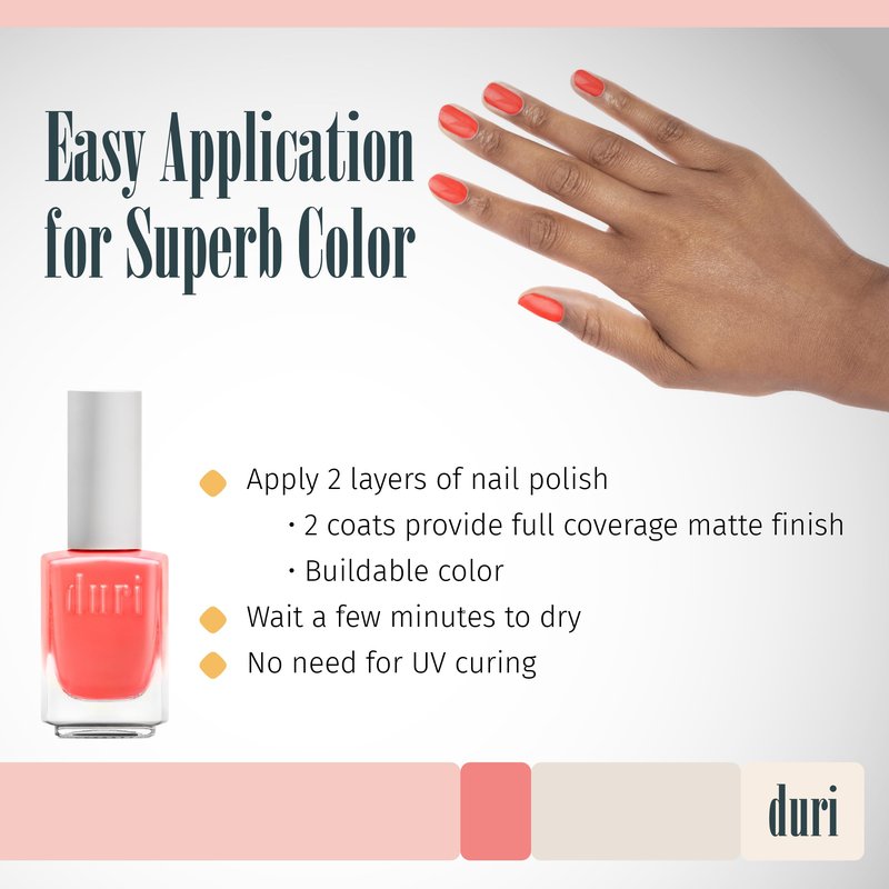 duri 152N Venom - Neon Pink Nail Polish, Matte Finish, Quick Drying, 0.45 Fl Oz
