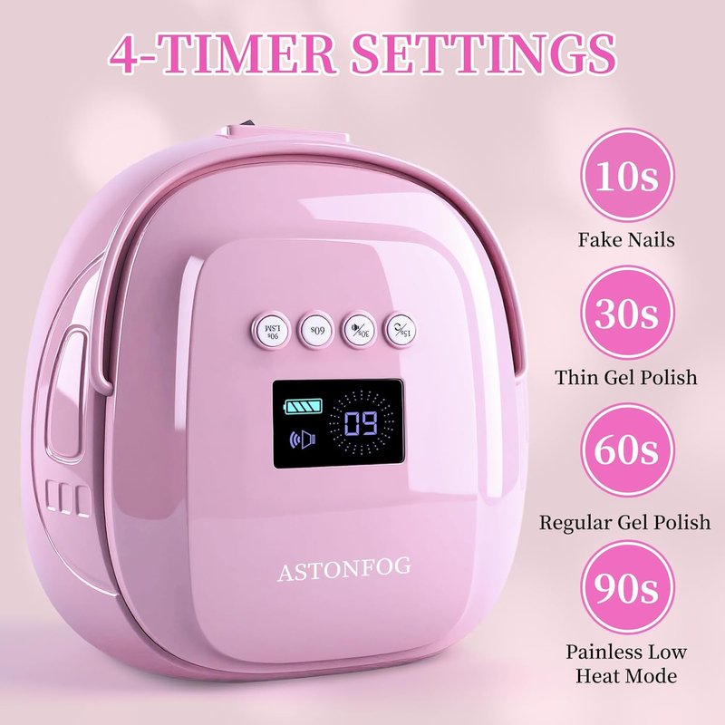 Skiennix 126W UV LED Nail Lamp - Cordless Rechargeable Nail Dryer with Automatic Sensor & 4 Timers